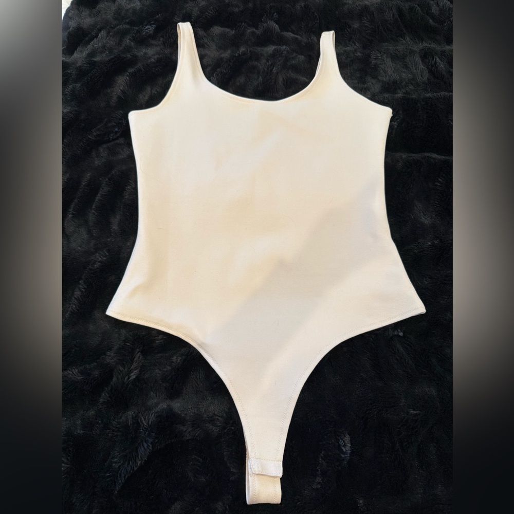 Elegant Cream Body Suit, Size Large